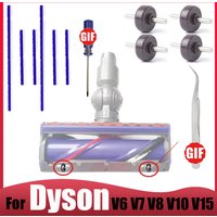 FOR DYSON V6 V7 V8 V10 V11 Direct Drive Head Soleplate Wheels,SPS Replacement Set,Non-Soft Roller, With Cleaning Tweezers