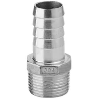 Connecteur de raccord de tuyau à mamelon hexagonal en acier inoxydable 6-50mm, 1/8 1/4 3/8 1/2 3/4 1 1.5 2 "pouces BSPT filetage mâle 304 316