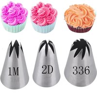 1/3pcs Rose Pastry Nozzles Cake Decorating Tools Flower Icing Piping Nozzle Cream Cupcake Tips Baking Accessories #1M 2D 336