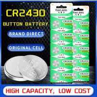 Original CR2430 3V Lithium Battery High Capacity Long Life Coin Cell DL2430 ECR2430 For Key Fob Garage Door Remote Toy Adapter