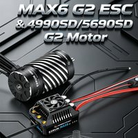 Hobbywing EZRUN Max6 G2 200A 3-8S Sensored Brushless ESC & EZRUN 4990SD/5690 G2 Motor For RC On-road,Monster Truck