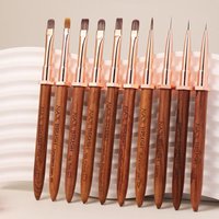 HUA HUA Sandalwood Nail Art Brushes Pen Rack Design Painting Nail Design Pen Detail Brush Drawing Tool Manicure Pen