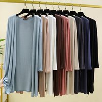 Modal Women's Shawl Lightweight Long Sleeve Mid-Length Sun Protection Pure Color Outerwear Air Conditioning Shirt Stylish Out...