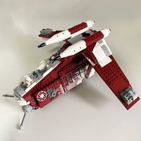 moc Spacecraft Plan Republic Dropship Gunship Building Blocks Brick MOC 1083PCS DIY Assemble Building Blocks Festival Party Gift