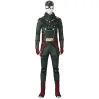 Adult Carnival Halloween Cosplay The Boys Soldier Boy Costume Green Superhero Ben Battle Outfit Men Suit The Boys Cosplay