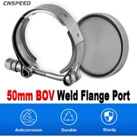 CNSPEED Aluminum Alloy 2 Inch 50MM Universal BOV Flange Adapter Block Off Plate Cap Plug Blanking Plate Clamp