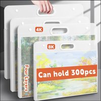 A2/A3/A4 File Folder Portable Waterproof Picture Album 4K/8K/16K Four Layers Painting Paper Storage Bag School Office