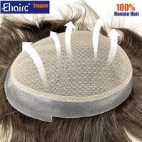 Australia Double Layers Men Wig Breathable Male Hair Prosthesis Lace PU Hair ,Man Wig 100% Human Hair Toupee for Men