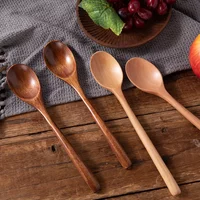 2pcs Wooden Spoon Soup Spoon Tableware Kitchen Cooking Utensils Tools Soup Environmentally Friendly Products Cooking Spoon