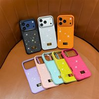 Luxury Orange Full Rhinestone Phone Case for IPhone 17 Pro Max Air 16 15 14 Shockproof Bling Diamond Cover Fashion Women Gift