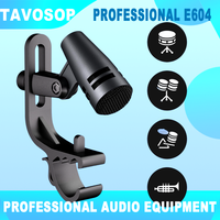 Professional metal Wired Dynamic Microphone Drum Mic E604 recording Instrument Drum Mic with Clip Arm Mount for guitar Drummer