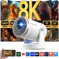 Magcubic HY320Pro 400ANSI 1080P Native Full HD Projektor, 6D Auto-Fokus Keystone, Android 14 mit Sprachfernbedienung, 8K-Dekodierung Tragbares Heimkino, HY300 Pro Upgrade