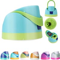 Insulated Cup Lid Kids Thermos Water Bottle Lid Spill Proof Leakproof Free Replacement Flip Top Cover with Handle Portable