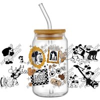 New Classics Cute Retro Cartoon Mickey 16oz UV DTF 3D Transfer Sticker Decals Wraps For Glass Can Cup Craft DIY Gift Creative