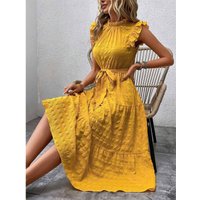 Summer Dresses Sexy Outfits 2024 Solid Color Strap Decoration Elegant Dress Female Vintage Casual Beach Dresses ropa de mujer