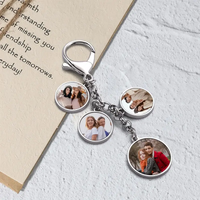 Personalised keychain with 4 exclusive images DIY custom keychain, suitable for gifting to family, friends, classmates