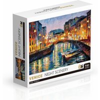 Puzzle en papier 70x50cm pour adulte, 1000 pièces, paysage de nuit de Venise, série de peinture célèbre, jouets éducatifs et artisanaux