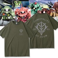 Mobile Suit Gundam Anime Peripheral Jion Duchy Army Same Short Sleeve T-Shirt Men's and Women's Summer Clothes Tide
