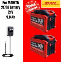 18V 21V Lithium Battery 9.0AH Rechargeable for Makita 18V 21700 Battery with Capacity Indicator for Electric Wrench Power Tool