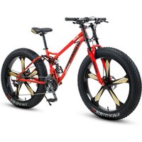 AliExpress NONE 26 inch 4.0 Fat Tire MTB Full Suspension Fatbike soft tail Mountain Bike Beach Snow bicicleta Carbon Steel Cross Country Bicycle