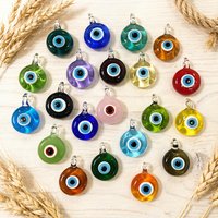Colorful Turkish Evil Eye Glass Pendant Mini Cute Lucky Eye Glass Charm DIY Craft Jewelry Making Accessories for Handmade Lovers