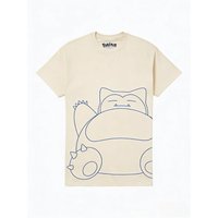 Bandai New Pocket Snorlax Line Art Print High Quality Fashion Men's Short Sleeve Parent-Child Loose Comfortable T-Shirt