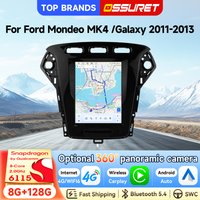 OSSURET Schneller Versand 9,7 Zoll 2 Din Android 15 Autoradio für Ford Mondeo MK4 Galaxy 2011-2013 Auto A/C Autoradio Wireless CarPlay Android Auto Head Unit GPS-Navigation DSP Bluetooth WIFI SWC
