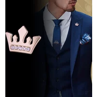 Korean Small Crown Brooch Metal Crystal Lapel Pin Fashion Men's Shirt Collar Pins Badge Brooches for Women Jewelry Accessories