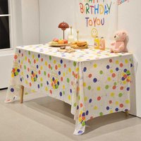 Colorful Balloons Plastic Tablecloth Rectangle Party Tablecloth Disposable for Party Happy Birthday Baby Shower Decor Supplies