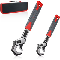 8/10 Inch Adjustable Locking Pipe Wrench, Universal Multi-Purpose Spanner for Bathroom Plumbing & Plumber Maintenance