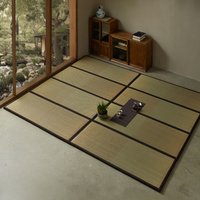 Japanese Style Tatami Mattress 4 Fold Design Sleeping Floor Mat Natural Straw Weave Yoga Mat Coconut Palm Core Bedroom Furniture