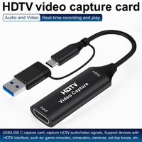 1080P Capture Card 4K HDTV to USB-A/USB-C USB2.0 Capture Video Audio Recording for OBS Studio PotPlayer QT Player Xbox PS4 PS5