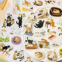 1pack/2pack Lovely Cat PET Scene Sticker Pack Cute Cat Adventure Series DIY Journal Cup Computer Decoration 4 Styles