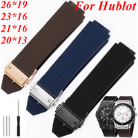 26X19 23X16 21X16 20X13mm für Hublot BIGBANG Classic Fusion Uhrenarmband aus Gummi, Silikon, Tauchband, Herren- und Damenarmband, Werkzeug