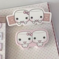 Japanese-style Cute Clip Marshmallow Double-sided Clip INS-style Cartoon Cute Storage Acrylic Stationery Memo Clip Storage Gift