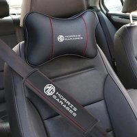 Car Leather Seat Headrest Neck Pillow Seat Belt Shoulder Protector Pad For Morris Garages MG GT MG3 MG6 MG5 MG7 GS Pilot HS ZS