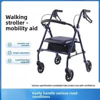 Practical Classic Walking Cart Cart with Wheels Can Be Pushed and Seated Walker for The Elderly with Brakes Walking Aid Frame