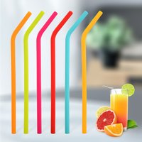 6 Fits All Tumblers Straws Reusable Silicone Straws For 30 And 20 Oz Flexible Easy To Clean and 1 Cleaning Brushes - Bpa Free