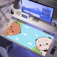 Kawaii Cartoon Bubu Dudu Cute Deskmat Xxl Gamer Mouse Pad Anime Computer Table Mat With lockedge Mousepad Large Mats Mause Pads
