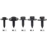 10Pcs Car Body Fender Screw Metal Self Tapping Screw Rivet Black Fastener Bolt