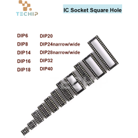 10PCS IC Socket Sqaure hole Narrow Wide DIP 6 8 14 16 18 20 24 28 40 Pin DIP6 DIP8 DIP14 DIP16 DIP18 DIP20 DIP28 DIP40 Pin