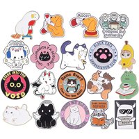 24Styles Cats Dogs Enamel Pins Cute Duck Kitten Paw Puppy Brooches Coffee Frog Reading Badge Jewelry Gift for Friends