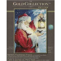 Amishop High Quality Lovely Counted Cross Stitch Kit Santa's Feathered Friend Santa And Bird Lantern Christmas Night DIM 08831