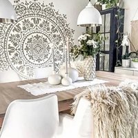 Mandala Drawing Craft Stencil Reusable Mandala Auxiliary Painting Template for Wood Wall Floor Fabric Tile