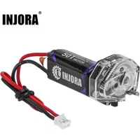 INJORA Aluminum Acrylic Transmission with 050 Brushed Motor 50T for 1/24 RC Crawler SCX24 Upgrade