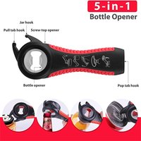 Can Opener for Weak Hands 5 in 1 Multi Function Can Opener Bottle Opener Kit with Non Slip Silicone Handle
