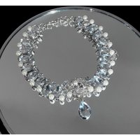 Dainty Pearl Necklace With Rhinestone Shiny Diamond Amulet for Daily Dating Fashion Pendant Choker Bridal Neck Jewelry Accessory