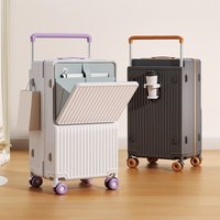 30 inch Wide Handle Luggage with Front Opening Laptop Compartment 24 inch 3:7 Split Suitcase ABS+PC 20 inch Carry-on Suitcase