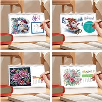 A DIY diamond painting Christmas-themed paper material three-dimensional flip calendar suitable for bedrooms and living rooms