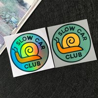 Slow Car Club Snail Sticker Set, Multicolor Waterproof Vinyl Decal for Car Bike Helmet Laptop Decoration
